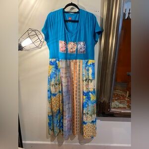 OOAK Upcycled Santa Fe Colorful Graphic Maxi Dress